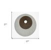 27" X 27" X 3" Brown & Gray Round Double Layer Ribbed  Wall Decor