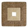 14" X 14" X 2" Brown Concave Square Double Layer Ribbed  Wall Plaque Set Of 2