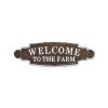 Welcome To The Farm Lacquered Black And White Metal Wall Art