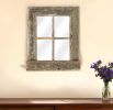 22X18 Rustic Weatered Grey Window Frame With Planter