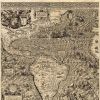 20" X 24" Vintage 1562 Map Of Early Americas Wall Art