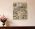 20" X 24" Vintage 1562 Map Of Early Americas Wall Art