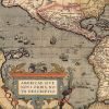 20" X 28" Vintage 1598 Map Of The Americas Wall Art