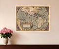 20" X 28" Vintage 1598 Map Of The Americas Wall Art