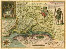18" X 24" Map Of Virginia C1627 Vintage  Poster Wall Art