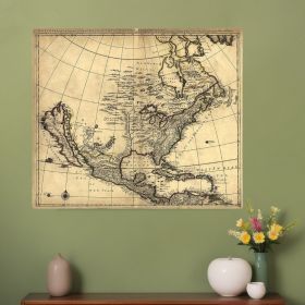 24" X 28" Map Of North America C1685 Vintage  Poster Wall Art