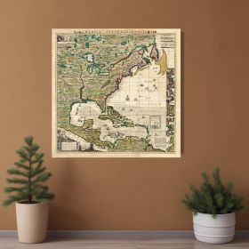 18" X 18" Vintage 1773 Map Of British Empire In North America Wall Art