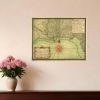 16" X 20" C1747 Map Of The Gulf Coast Vintage  Poster Wall Art