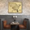 16" X 20" Eagle Map Of America C1833 Vintage  Poster Wall Art