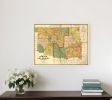 18" X 24" Map Of Indian And Oklahoma Territories Vintage Poster Wall Art