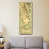 24" X 60" Map Of Jacksonville Florida Vintage Poster Wall Art