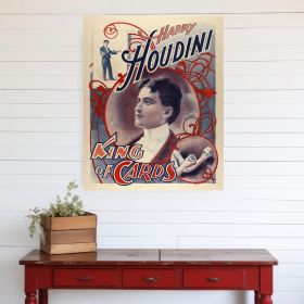 24" X 20" Houdini King Of Cards Vintage Magic Poster Wall Art