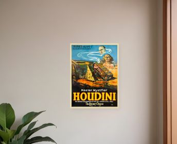 Houdini Master Mystifier Vintage Magic Unframed Print Wall Art