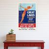 16" X 24" Great Lakes 1937 Vintage Travel Poster Wall Art