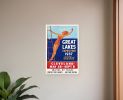 9" X 12" Great Lakes 1937 Vintage Travel Poster Wall Art