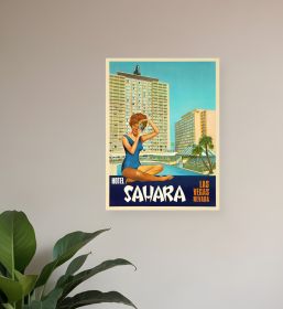 8.5" X 11" Hotel Sahara C1960S Las Vegas Vintage Travel Poster Wall Art