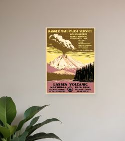 8.5" X 11" Lassen Volcanic National Park Vintage Travel Poster Wall Art