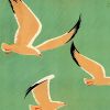 24" X 36" Birds Over Lake Michigan C1929 Vintage Travel Poster Wall Art