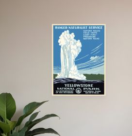 8.5" x 11" Yellowstone National Park c1938 Vintage Travel Poster Wall Art