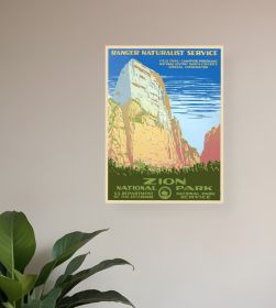 8.5" x 11" Zion National Park c1938 Vintage Travel Poster Wall Art