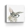 20" x 20" Watercolor Cutie Rabbit in Glasses Canvas Wall Art