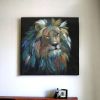 Painted Lion Portrait Unframed Print Wall Art
