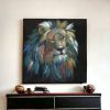 Painted Lion Portrait Unframed Print Wall Art