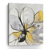 Modern Yellow And Black Flower In Bloom Unframed Print Wall Art