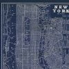 36" x 24" Indigo and White Aerial New York Map Canvas Wall Art