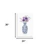 36" x 24" Blue and White Life Floral Vase Canvas Wall Art
