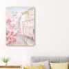 Pretty Pastel Pink Paris Street Unframed Print Wall Art