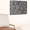 20" X 28" Rustic Black Wood You Are My Sunshine Wall Decor