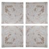 Set of 4 Whitewashed Arabesque Carved Wall Art