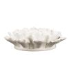 9" Off White Sculptural Flower Ceramic Wall Decor
