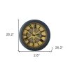 Black and Copper Exposed Gears Round Wall Clock
