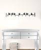 Modern Black Birds Eight Hook Wall Coat Hanger