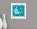 Beetle and Bob Baby Whale White Framed Print Wall Art