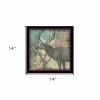 Deer Black Framed Print Wall Art