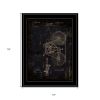 Motor Bike Patent Black Framed Print Wall Art