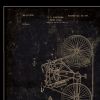 Motor Bike Patent Black Framed Print Wall Art