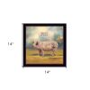 Piper the Pig Black Framed Print Wall Art