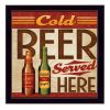 Cold Beer Served Here Black Framed Print Wall Art