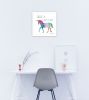 Ride a Unicorn White Framed Print Wall Art
