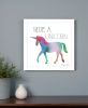 Ride a Unicorn White Framed Print Wall Art