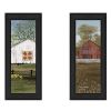 Set Of Two Country Barns 3 Black Framed Print Wall Art