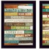 Set Of Two Today is a New Day Faux Wood Slat Black Framed Print Wall Art