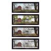 Set Of Four Red Barn For The Season Black Framed Print Wall Art