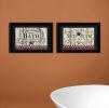 Set Of Two Hot Bath 8 Black Framed Print Bathroom Wall Art