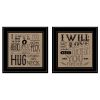 Set Of Two Hugs or Forever 2 Black Framed Print Wall Art