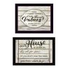 Set Of Two Family Values 3 Black Framed Print Wall Art